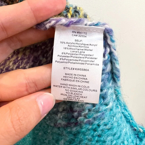 Greylin Rainbow Colorful Knit Fringe Bohemian Preppy Cardigan Tie Waist Cardigan - Picture 8 of 9